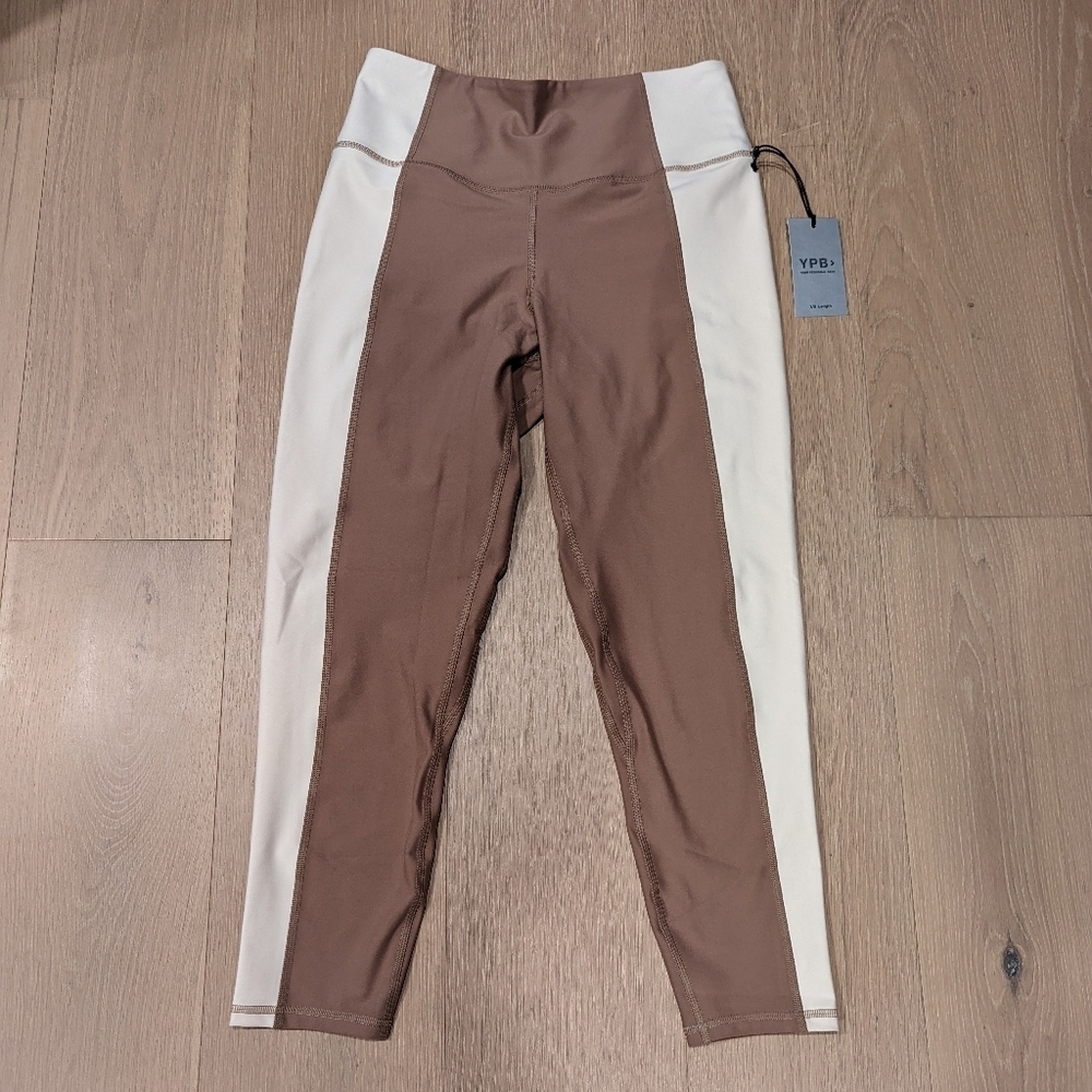YBP Tan and Cream Colorblock Leggings